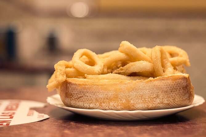 Madrid Historic Centre Food Tour with Authentic Tapas & Wines - Tapa of the day with cider and vermouth, the Madrid duo